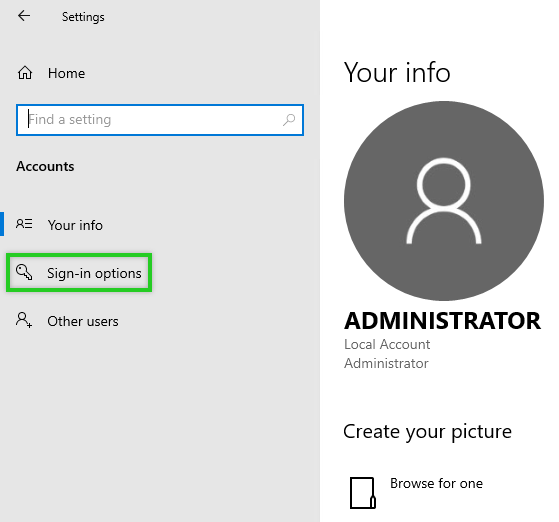 Sign-in Options